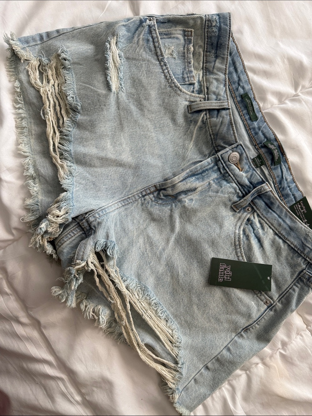 WILD FABLE Light Wash Distressed Denim Shorts